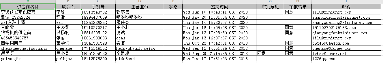10.9 供应商入驻管理报表 - 图3