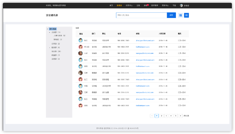 2.1企业通讯录-列表 - 图1